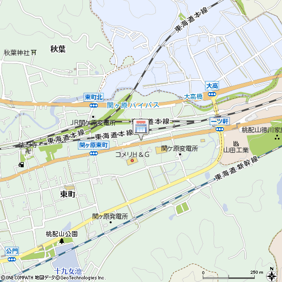 大垣ガス株式会社　関ヶ原営業所付近の地図
